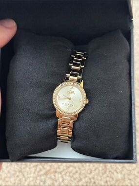 COACH Gold-Tone Crystal Bezel Women's Bracelet Watch